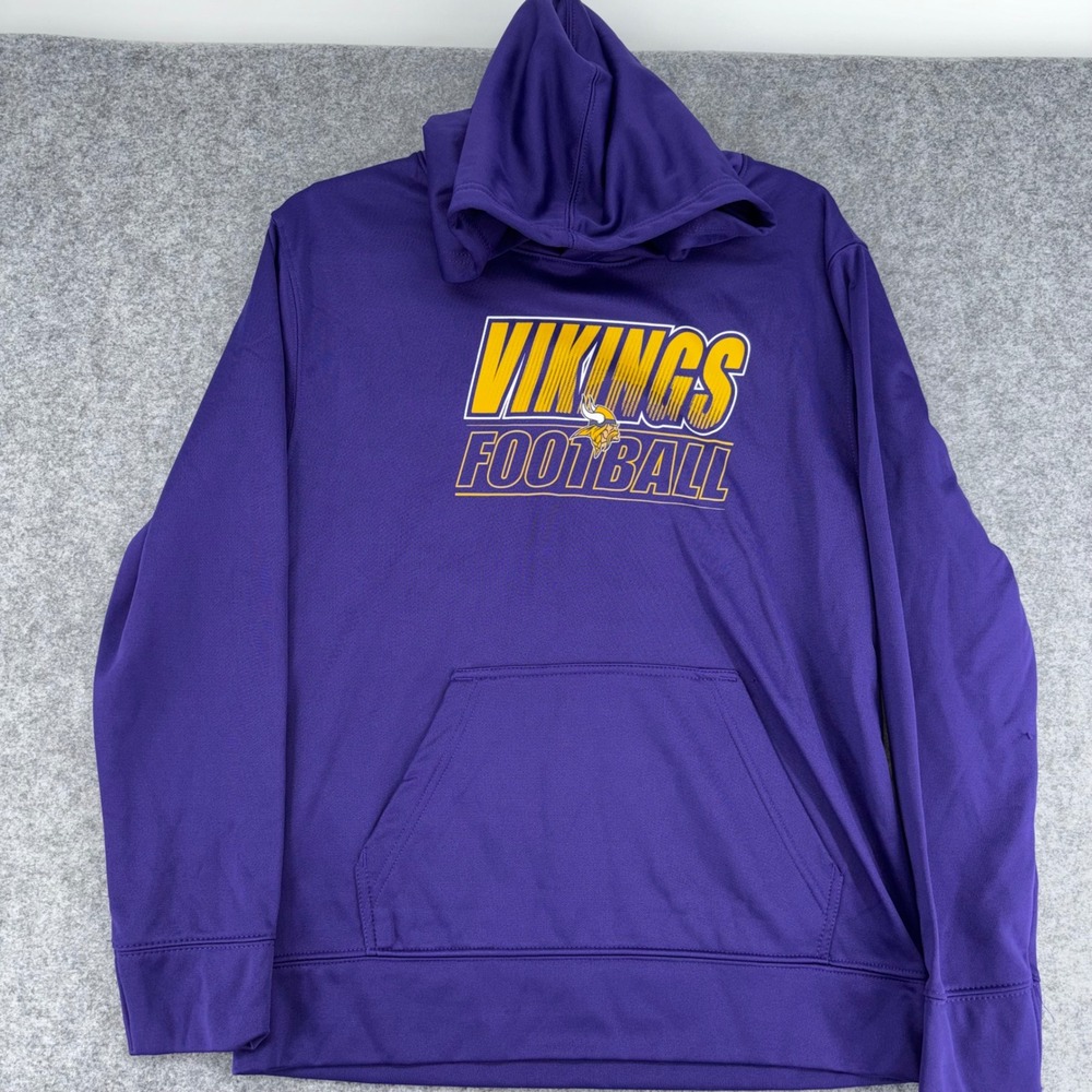 NFL Team Apparel Minnesota Vikings Purple Youth Hoodie L 14/16 9K1B71AAL